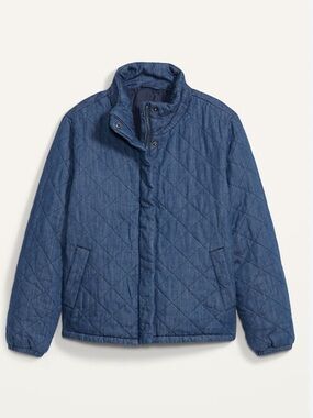 OLD NAVY Quilted Chambray Denim Jacket XXL Chore Casual Streetwear Blue